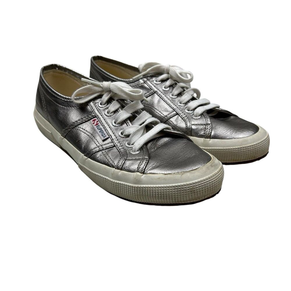 Superga Silver Lamé Sneakers Size US Women 9.5 or US Men 8